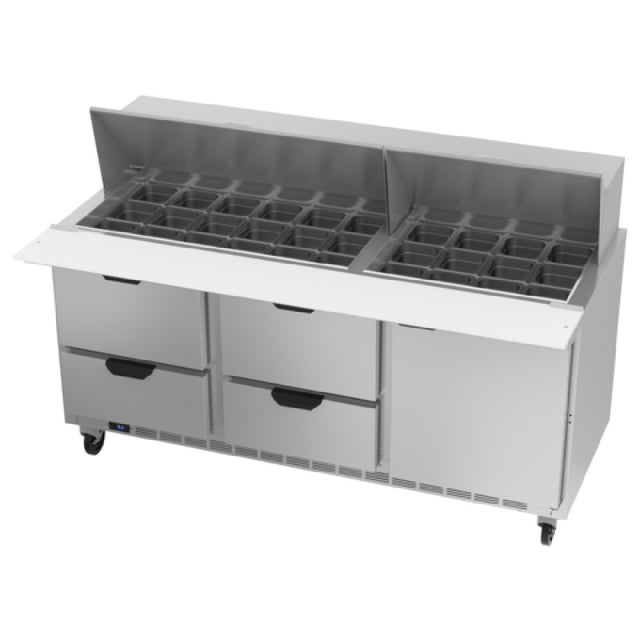 Beverage Air SPED72HC-30M-4 Mega Top Refrigerated Counter Three-section 72"W