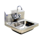 Blue Air BSH-14-SP Hand Sink With Splash Guard One Compartment 10" Front-to-back X 14"Wide X 5" Deep Bowl