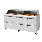 Turbo Air TST-72SD-30-D6-N-SL Super Deluxe Sandwich/Salad Mega Top Unit With Slide-Back Lid