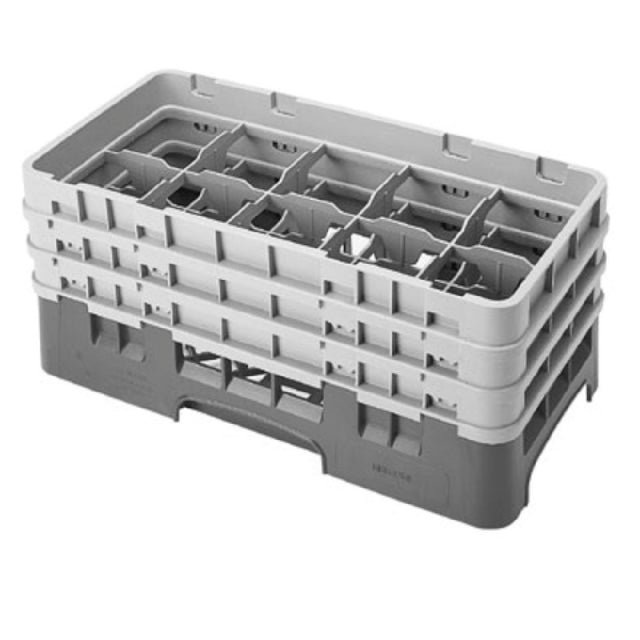 Cambro 10HS638186 Camrack® Glass Rack With (3) Soft Gray Extenders Half Size