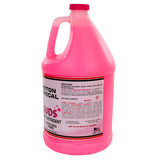 A large one-gallon jug of Pink Suds Detergent, a pink manual dishwashing detergent with a handle and screw cap. The front label reads Pink Suds Dish Detergent and provides directions, warnings, and hazard information in black and red text.
