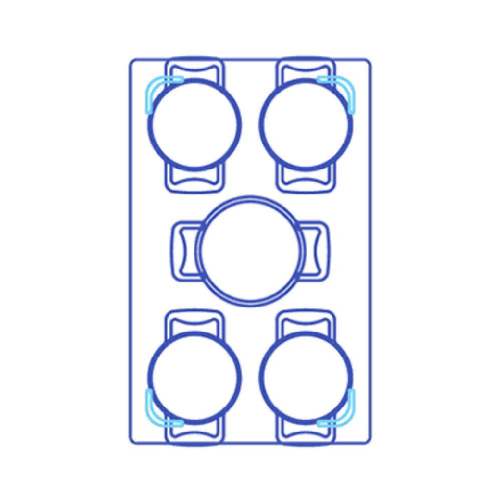 TableCraft Products CW1020E3 - Hot Food Template, 13-1/2" X 21-5/8" (fits Well Size: 11-7/8" X 19-7/8")
