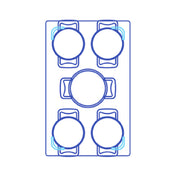 TableCraft Products CW1020E3 - Hot Food Template, 13-1/2" X 21-5/8" (fits Well Size: 11-7/8" X 19-7/8")