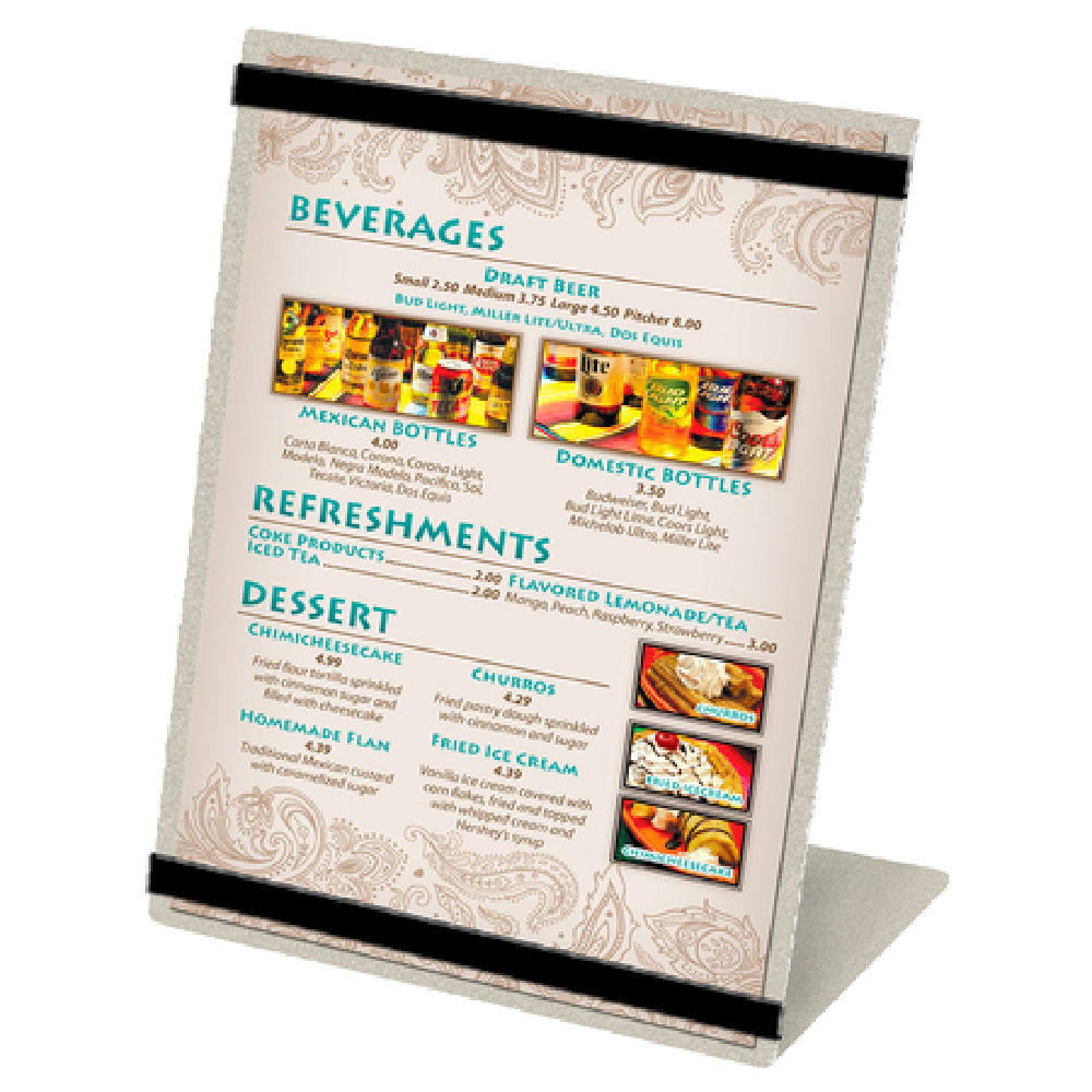Menu Solutions MTRBB-811 Table Tent Holds 8-1/2" X 11" Insert Single Panel