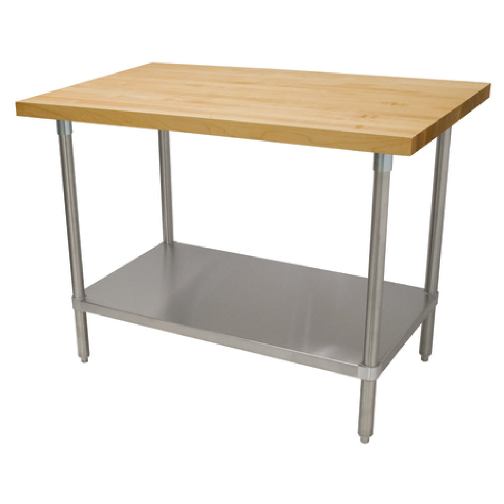 Advance Tabco H2S-247 Maple Top Work Table 84"W X 24"D 1-3/4" Thick Laminated Hard Maple Wood Top