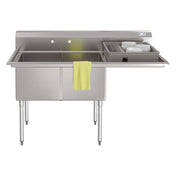 Koolmore KM-SB182414-24R3 Commercial Sink (2) Compartment 63"W