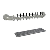 Glastender PW-10-SSR Pipe Wall Draft Dispensing Tower Wall Mount (10) Stainless Steel Faucets (handles Not Included)