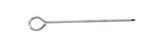 A single 6 inch stainless steel skewer trussing needle with a pointed tip and large looped eye for threading, shown on a white background. The straight, shiny needle is typically used for sewing meats or poultry and is easy to clean.