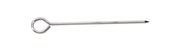 A single 6 inch stainless steel skewer trussing needle with a pointed tip and large looped eye for threading, shown on a white background. The straight, shiny needle is typically used for sewing meats or poultry and is easy to clean.