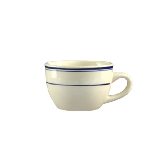 CAC China BLU-37 Blue Line Coffee Cup 7 Oz. 3-3/4" Dia. X 2-1/2"H