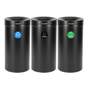 Alpine Industries ALP475-27-BLK-R-T-CO Compost Bin With Recycle Can And Trash Receptacle
