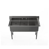 Atosa USA, Inc. SS1824F31D18 - MixRite Sink, 3-compartment, 90"W X 30"D X 44-1/2"H Overall