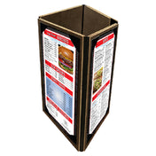 Menu Solutions HBQUAD-BA Table Tent Holds 4-1/4" X 11" Inserts Quad Panel