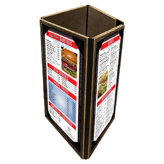Menu Solutions HBQUAD-BA Table Tent Holds 4-1/4" X 11" Inserts Quad Panel