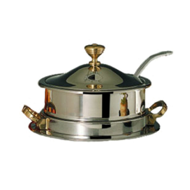 Bon Chef 30002HLSC Drop-In Soup Well 8 Qt. With (12090) Electric Heater & Hinged Lid