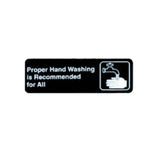 TableCraft Products 394550 - Cash & Carry Sign, 3" X 9", "Proper Hand Washing Is Recommended For All"