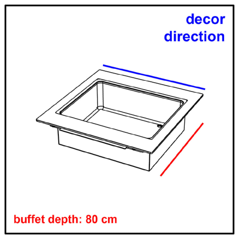BauscherHepp VE-11084 Venta® Table-Top-Unit With ICE_WELL For A Table Base STAGE_80_XS Or For A Table Base STAGE_80_S