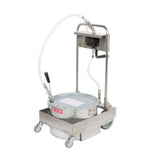 MirOil USA 75HD-79200 Oil Filter Machine/Discard Trolley Hand Operated Oil Pump 1-way For Fryers With Drain Valves For Oil Capacity To 75 Lb.