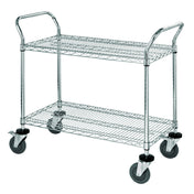 Quantum WRC-2442-2 Utility Cart 42"W X 24"D X 37-1/2"H (2) Wire Shelves