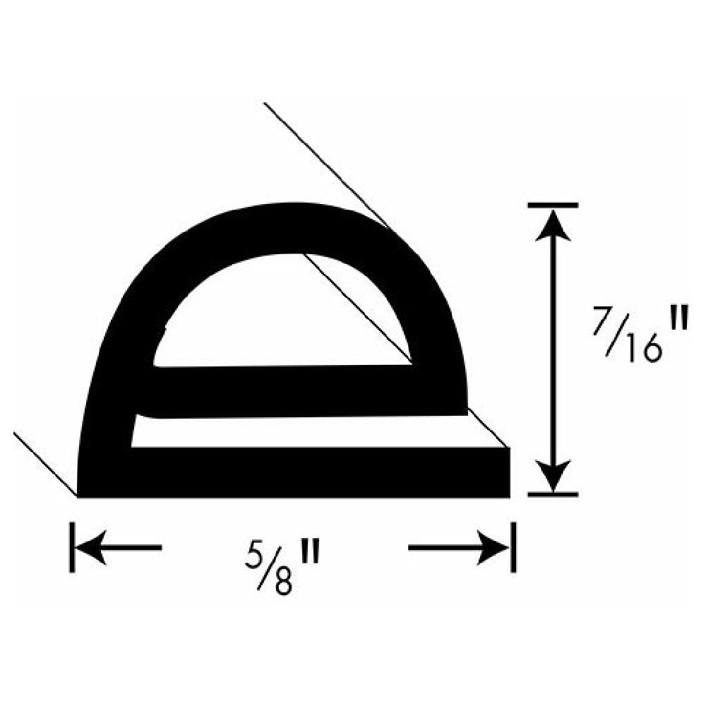 AllPoints 321449 Door Gasket (25 Ft) 1/2" High X 5/8" Wide