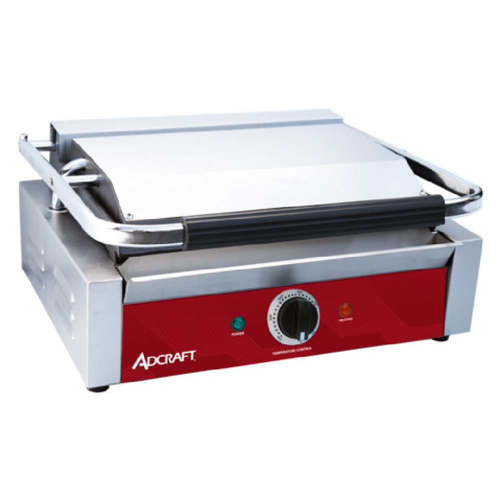 Admiral Craft SG811EFBS Adcraft Panini Grill Single 13.4" X 9.2" Flat Cast Iron Cooking Surface