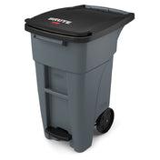 Rubbermaid 1971944 BRUTE® Step-On Rollout Container 32 Gallon Capacity With Hinged Lid