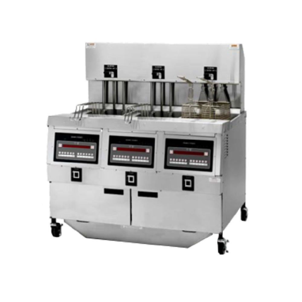 Henny Penny OEA323.03 OEA-323 Electric Auto Lift Open Fryer 3 Wells COMPUTRON 8000 Controls