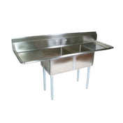 John Boos E2S8-1620-12T18 E-Series Sink 2-compartment 68"W X 25-1/2"D X 43-3/4"H Overall Size