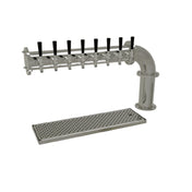 Glastender PC-8-MF Pipe Cantilever Draft Dispensing Tower Countertop (8) Stainless Steel Faucets (handles Not Included)