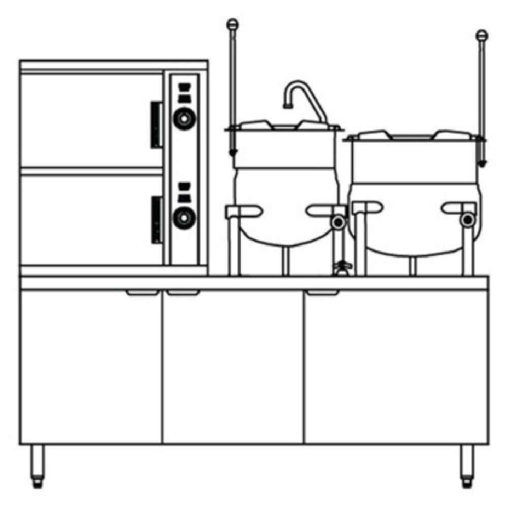 Crown Steam ECX-2-6-10_220/60/3 Convection Steamer/Kettle Electric (2) Compartment