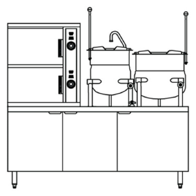 Crown Steam ECX-2-6-10_220/60/3 Convection Steamer/Kettle Electric (2) Compartment