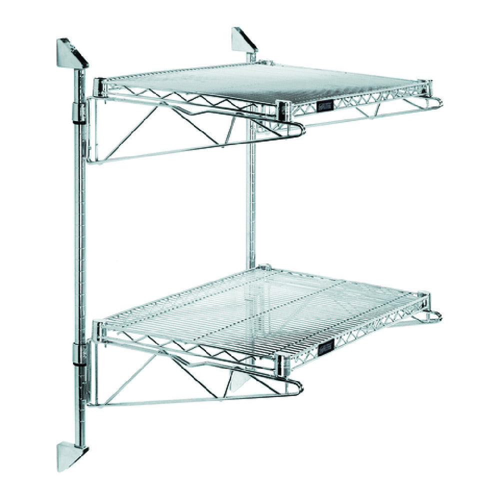 Quantum WC34-CB2436C Cantilever Double Shelf Post Wall Mount (2) 36"W X 24"D Shelves