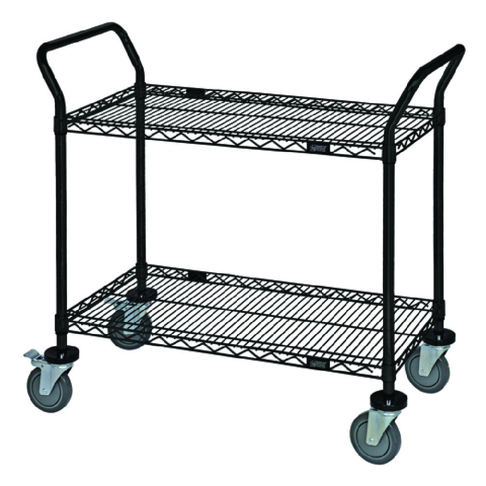 Quantum WRC-2430BK-2 Utility Cart 30"W X 24"D X 37-1/2"H (2) Wire Shelves