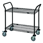 Quantum WRC-2430BK-2 Utility Cart 30"W X 24"D X 37-1/2"H (2) Wire Shelves