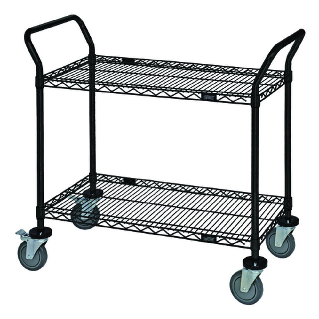 Quantum WRC-2430BK-2 Utility Cart 30"W X 24"D X 37-1/2"H (2) Wire Shelves