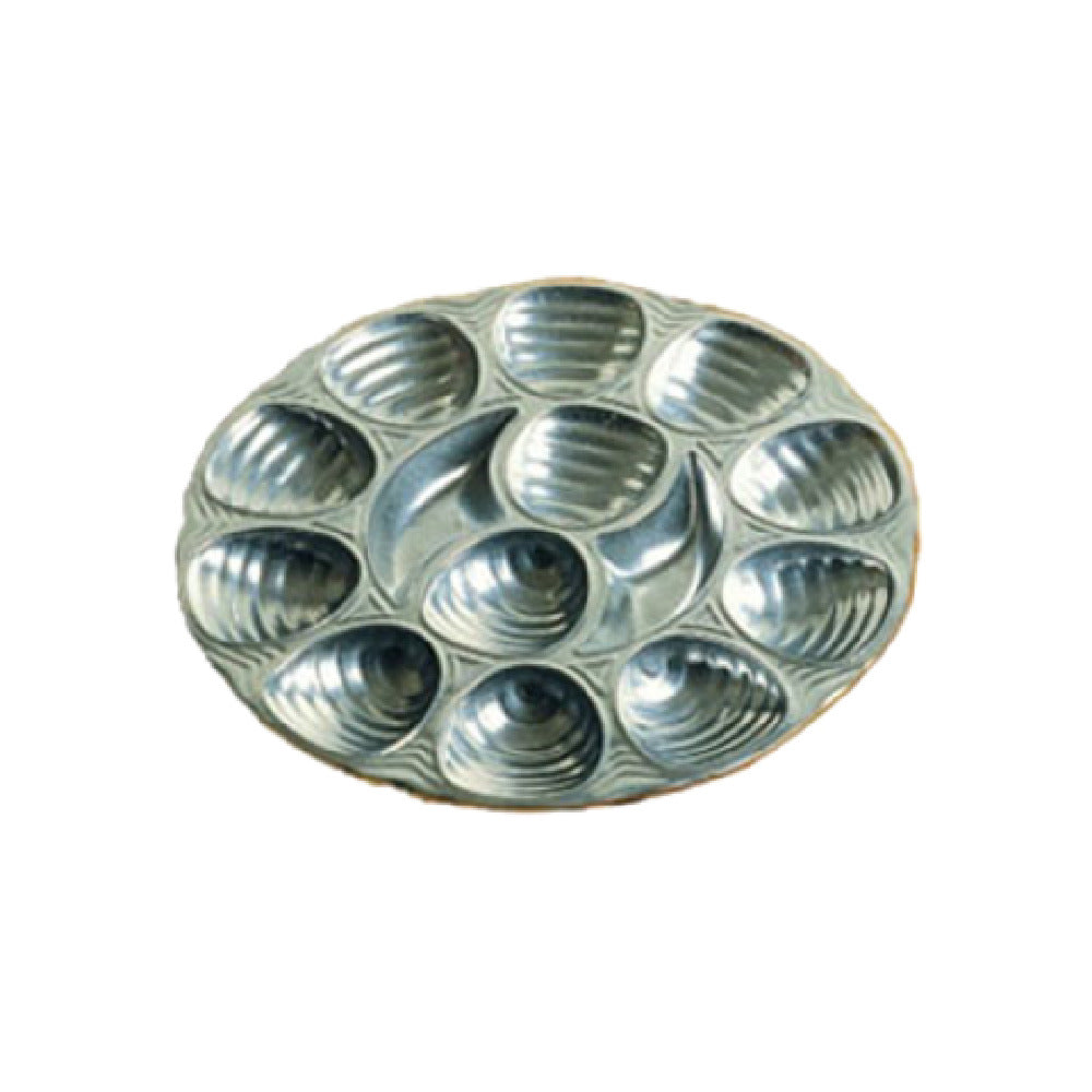 Bon Chef 5022BLKSPKLD Oyster Dish 11-1/4" 12-hole