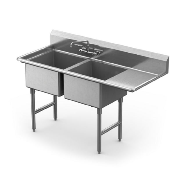 Winholt WS2T1818RD18 Sink Two Compartment With Right-hand 18" Drainboard