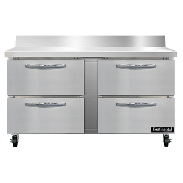 Continental Refrigerator SW60NBS-D Work Top Refrigerator 60"W 17.0 Cu Ft Capacity