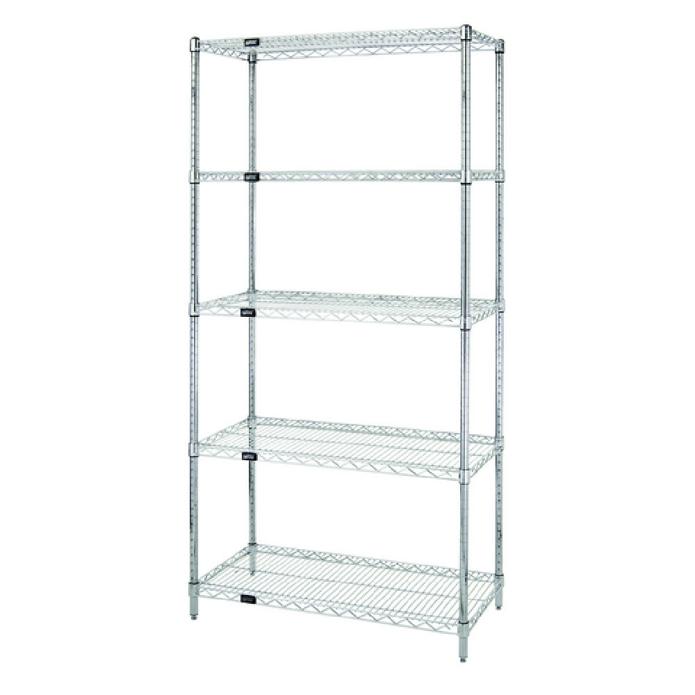 Quantum WR86-1848S-5 Wire Shelving Starter Kit 48"W X 18"D X 86"H 600 800 Lb. Capacity
