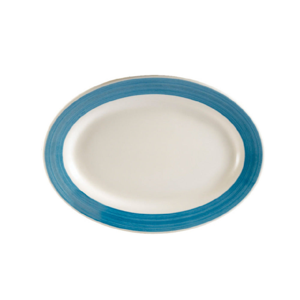 CAC China R-34-BLU Rainbow Platter 9-3/8"L X 6-1/4"W X 3/4"H Oval