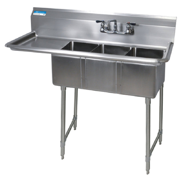 BK Resources BKS-3-1014-10-15LS Convenience Store Sink Three Compartment 47-1/2"W X 19-13/16"D X 39-3/4"H Overall Size