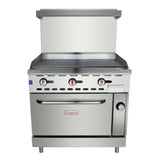 Empura EGR-36GT - Single Base Gas Range, 35.98"W X 25.75"D X 56.69"H, 6 Top Burners