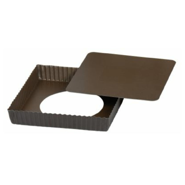 Louis Tellier 226810 Non-stick Square Fluted Tart Mould Removable Bottom