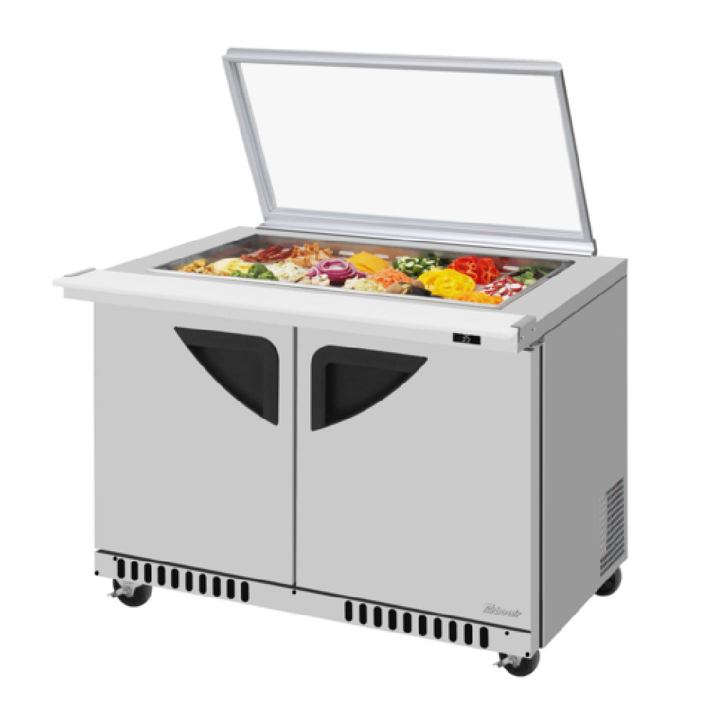Turbo Air TST-48SD-18-FB-N-GL Super Deluxe Sandwich/Salad Mega Top Unit With Glass Lid