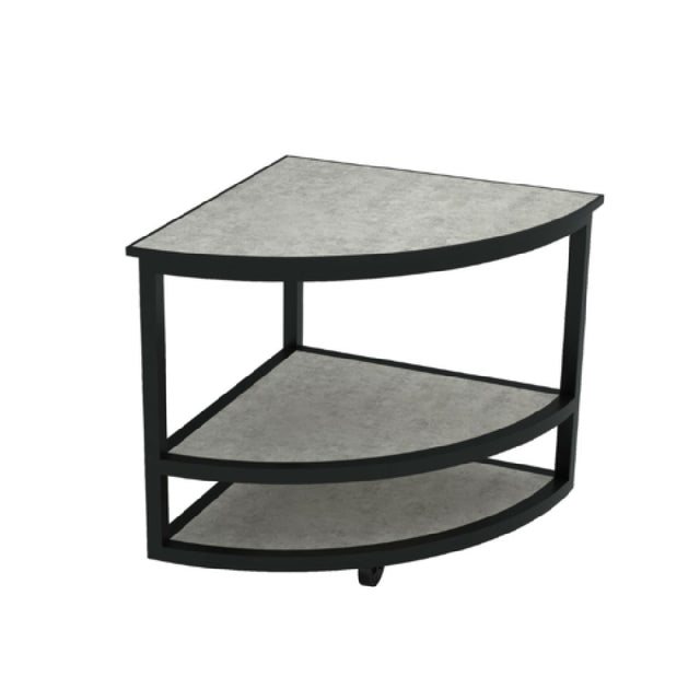 Bon Chef NX-1-CR-B-C Nexus Corner Round Side Table 31.5" X 31.5" X 33.5" With (3) Exposed Shelves