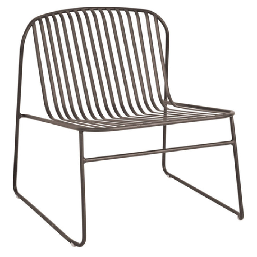 Emuamericas, Llc E437-24 - Riviera Stacking Lounge Chair, Outdoor/indoor, Slatted Wrought Iron Back And Seat