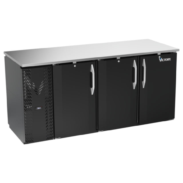 Victory VBBN72HC-F-PT-B - Pass-Thru Back Bar Refrigerator, Food Rated, Three-section