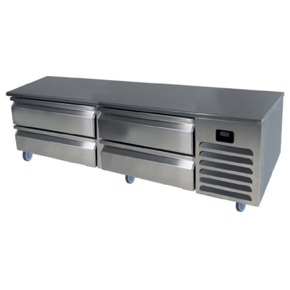 QualServ (Middleby) UCFB572-SS61A - Freezer Base, Self-contained Refrigeration, (4) Drawers Hold (8) 12"x20"x4" Pans