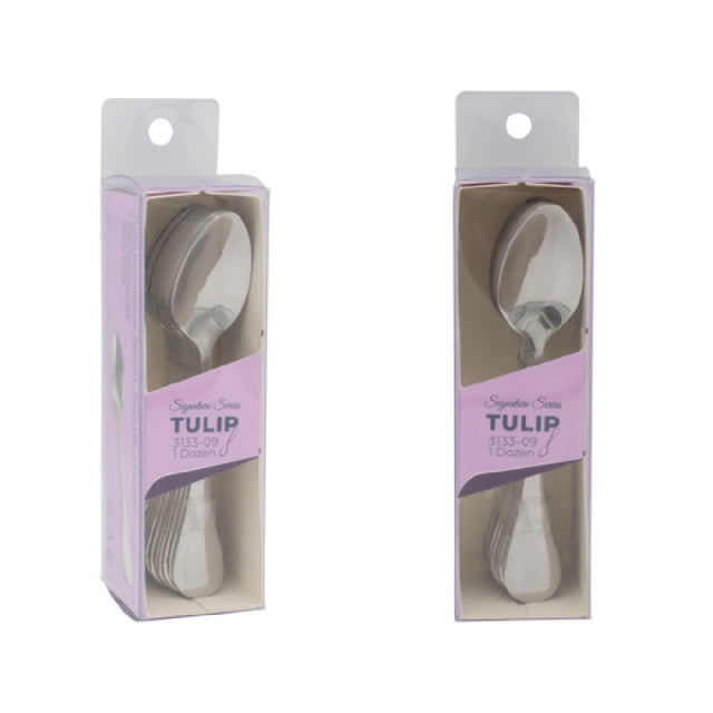 CAC China 3133-09 Tulip CPK Demitasse Spoon 4-1/2" Extra Heavy Duty