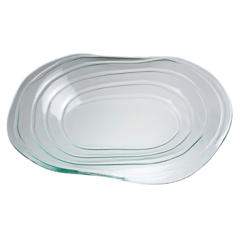 Steelite 6506G334 Glass Oval Platter 10.25" X 13.5" Ripple